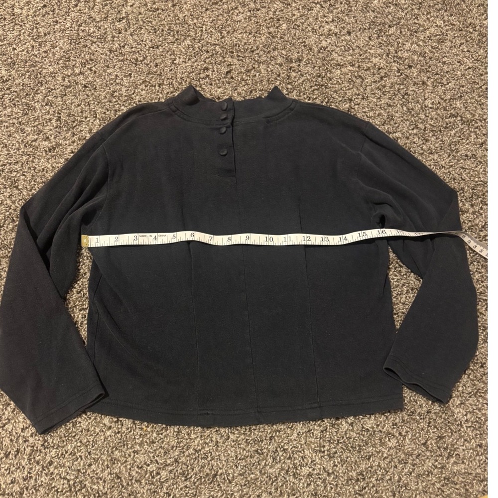 Vintage Stefano Womens Small Black Mock Neck Button Back Top 90s Minimalist USA - Picture 5 of 8